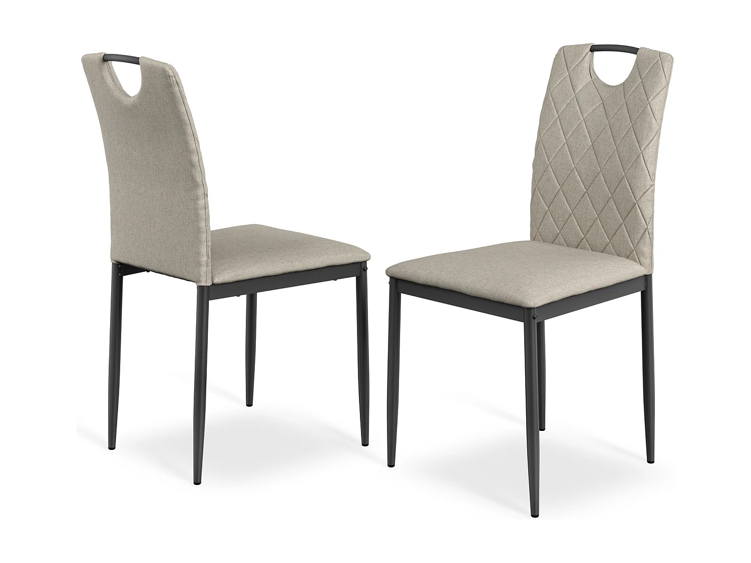 Set Of 8 Monza Fabric Dining Chair Modern Padded Seat Metal Legs Kitchen