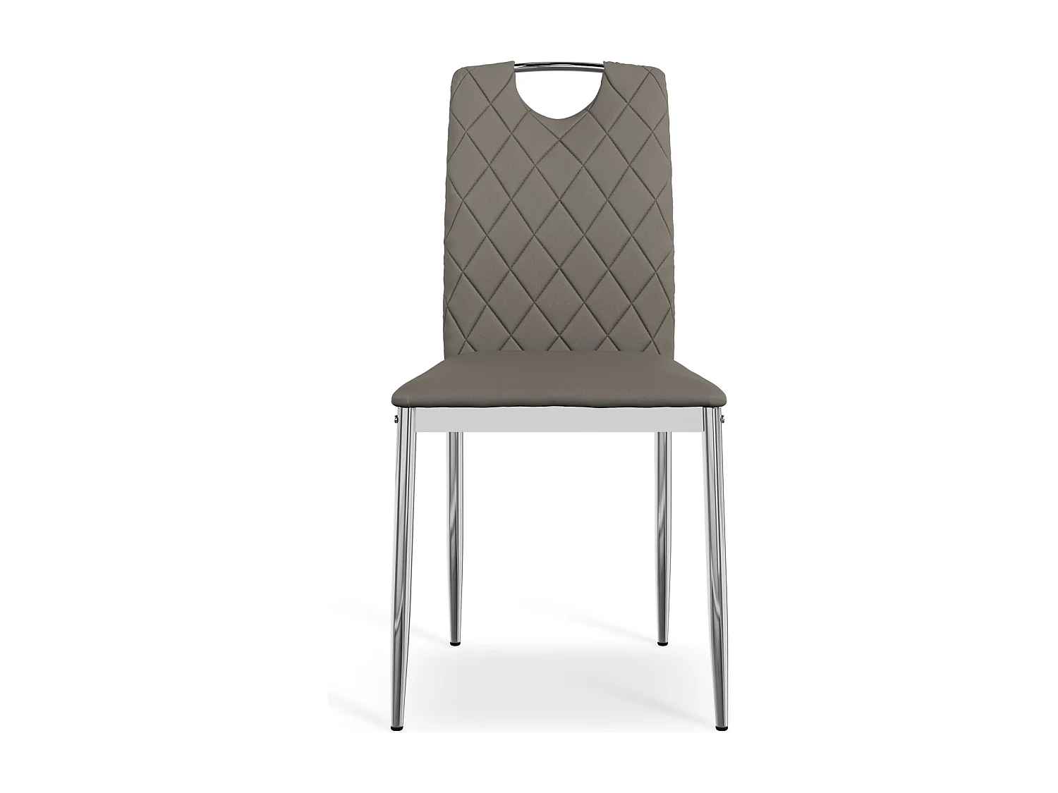 Set Of 4 Monza Faux Leather Dining Chair Modern Padded Seat Chrome Legs Kitchen