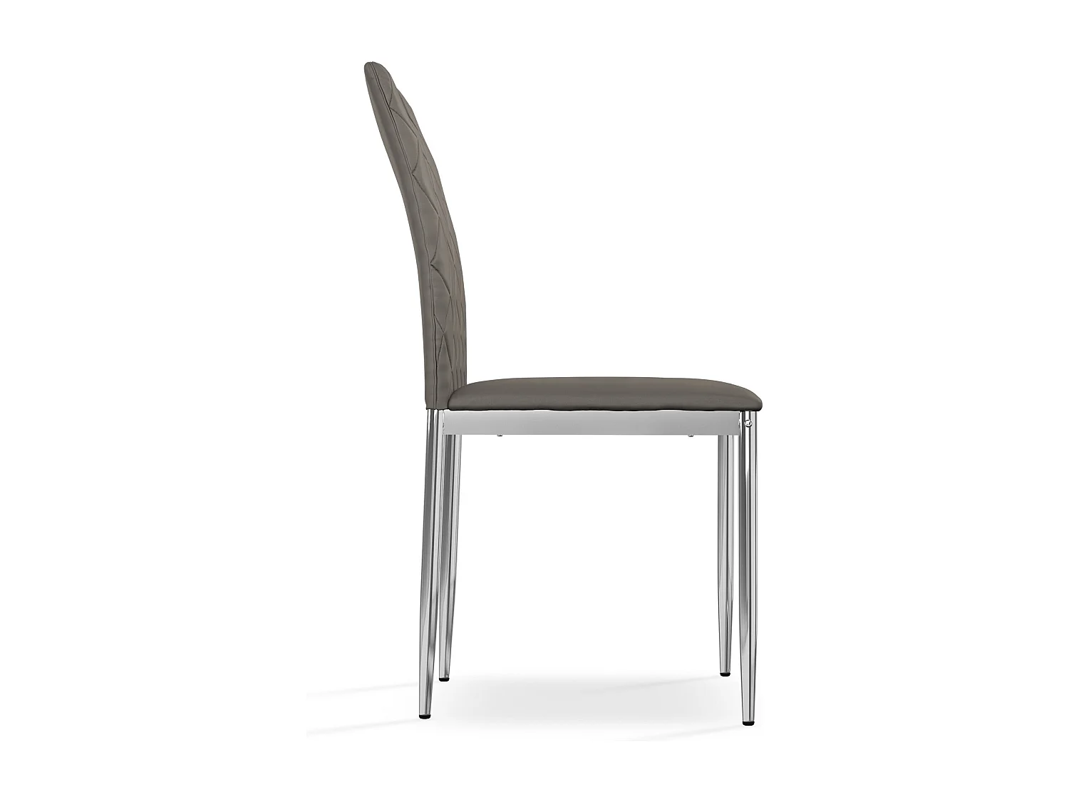 Set Of 4 Monza Faux Leather Dining Chair Modern Padded Seat Chrome Legs Kitchen