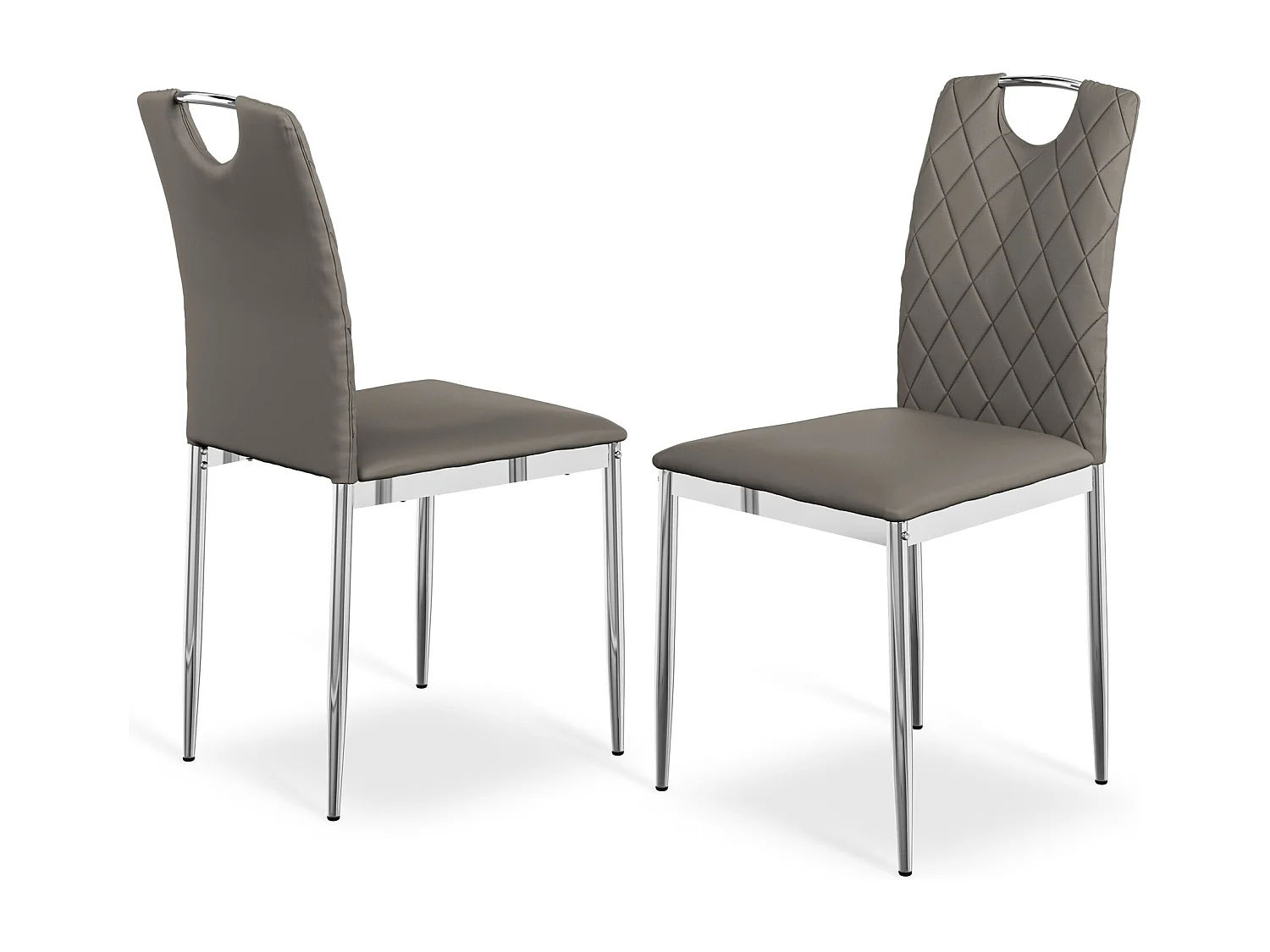 Set Of 4 Monza Faux Leather Dining Chair Modern Padded Seat Chrome Legs Kitchen
