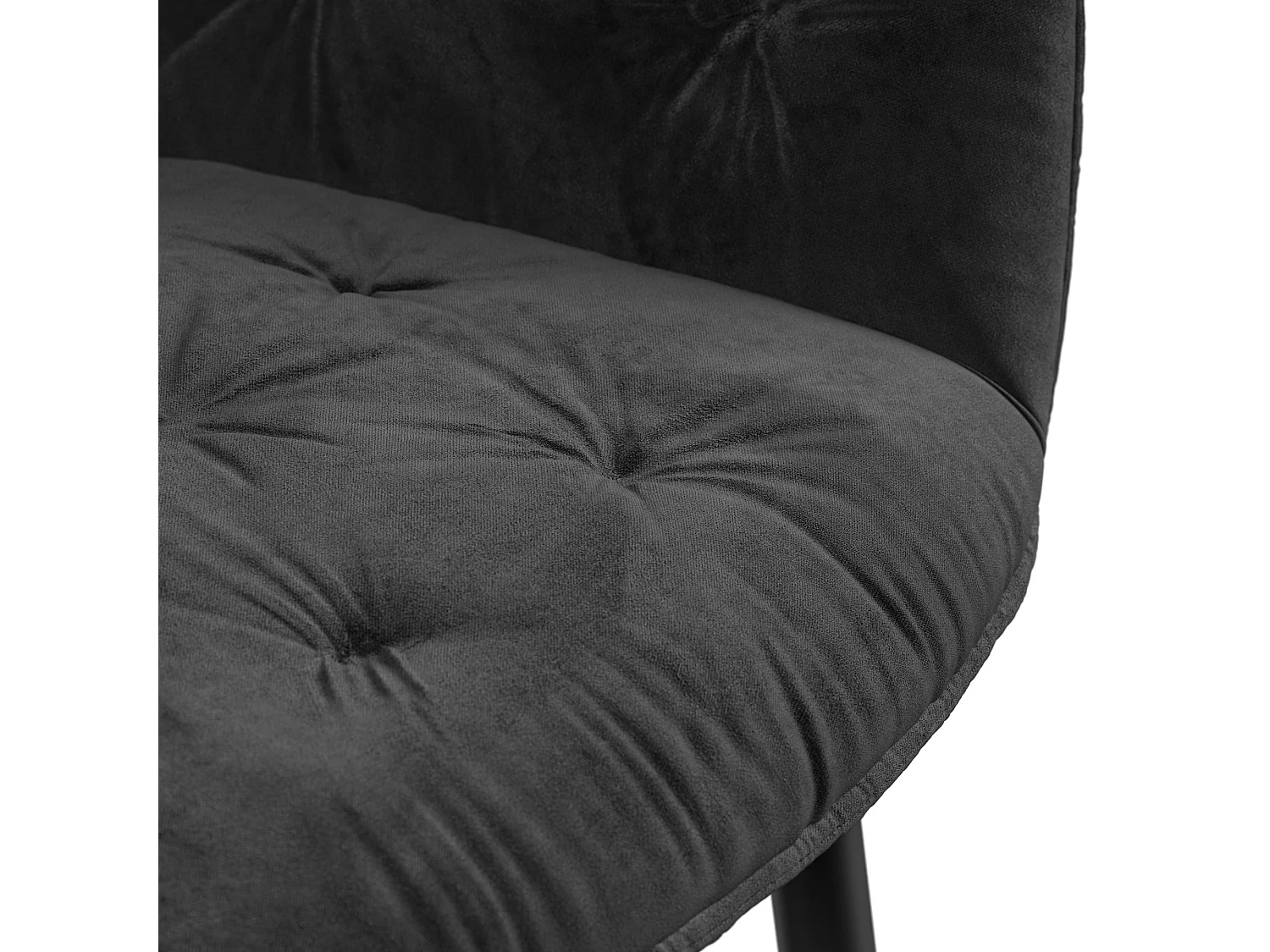 Set Of 2 Anika Modern Velvet Dining Chair Padded Seat Metal Legs
