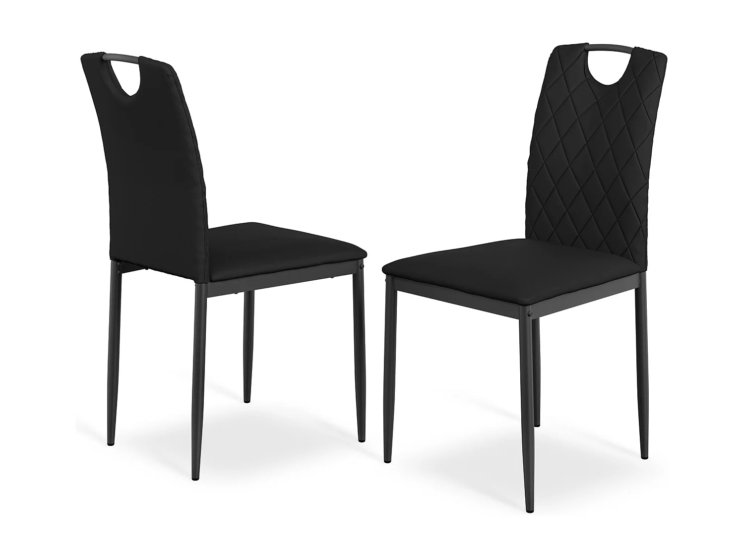 Set Of 8 Monza Faux Leather Dining Chair Modern Padded Seat Metal Legs Kitchen