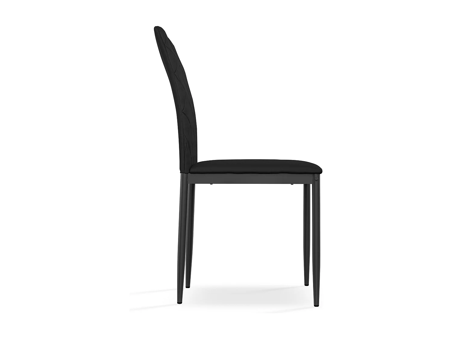 Set Of 2 Monza Faux Leather Dining Chair Modern Padded Seat Metal Legs Kitchen