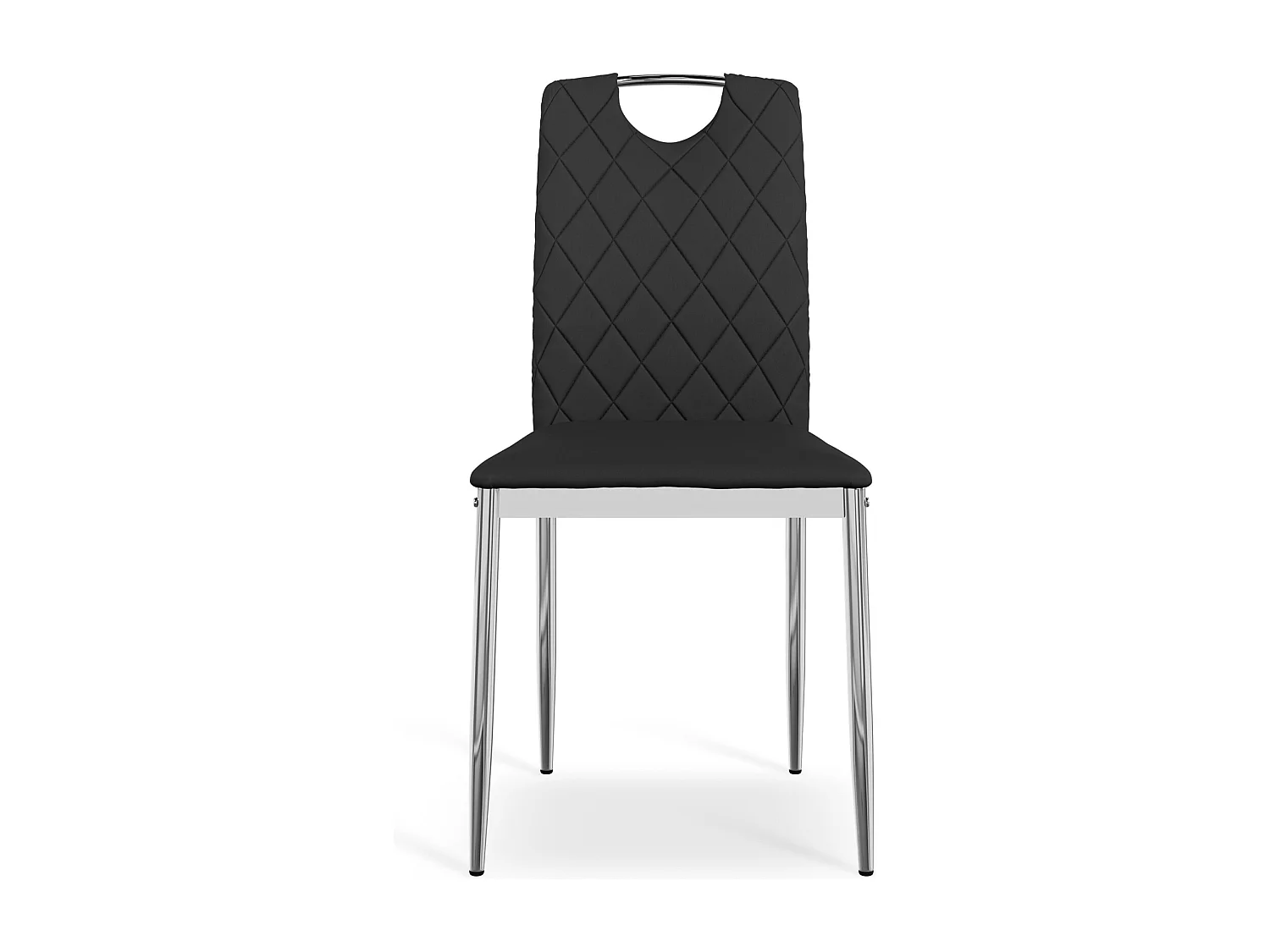 Set Of 2 Monza Faux Leather Dining Chair Modern Padded Seat Chrome Legs Kitchen
