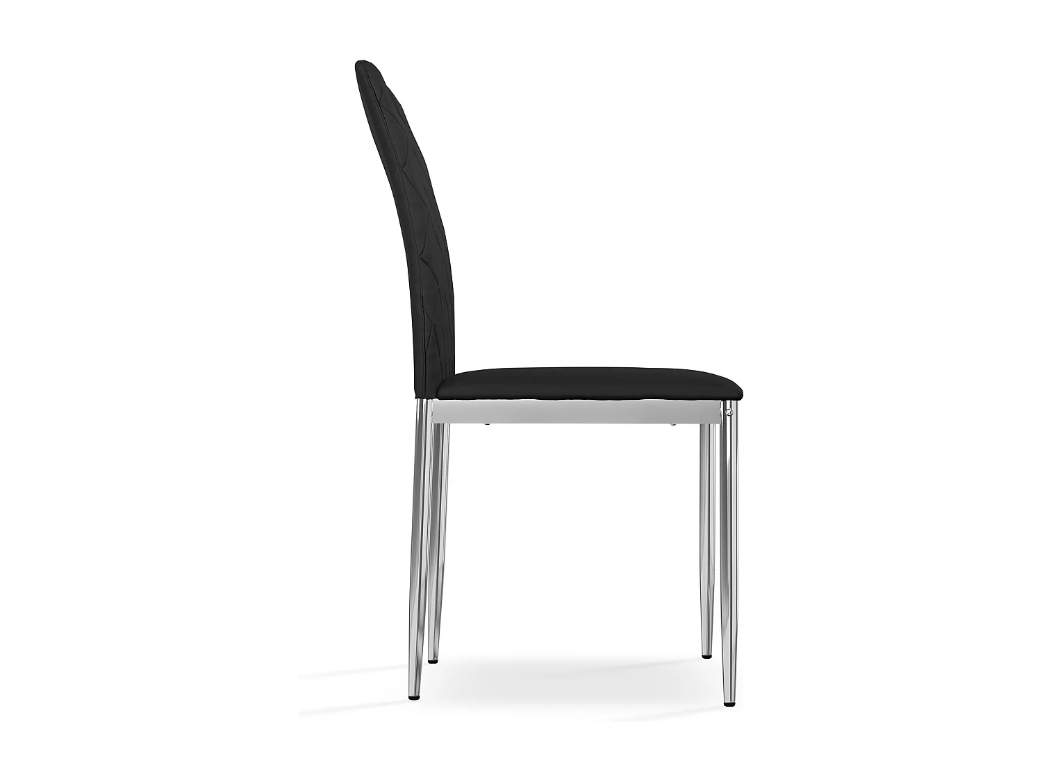 Set Of 2 Monza Faux Leather Dining Chair Modern Padded Seat Chrome Legs Kitchen