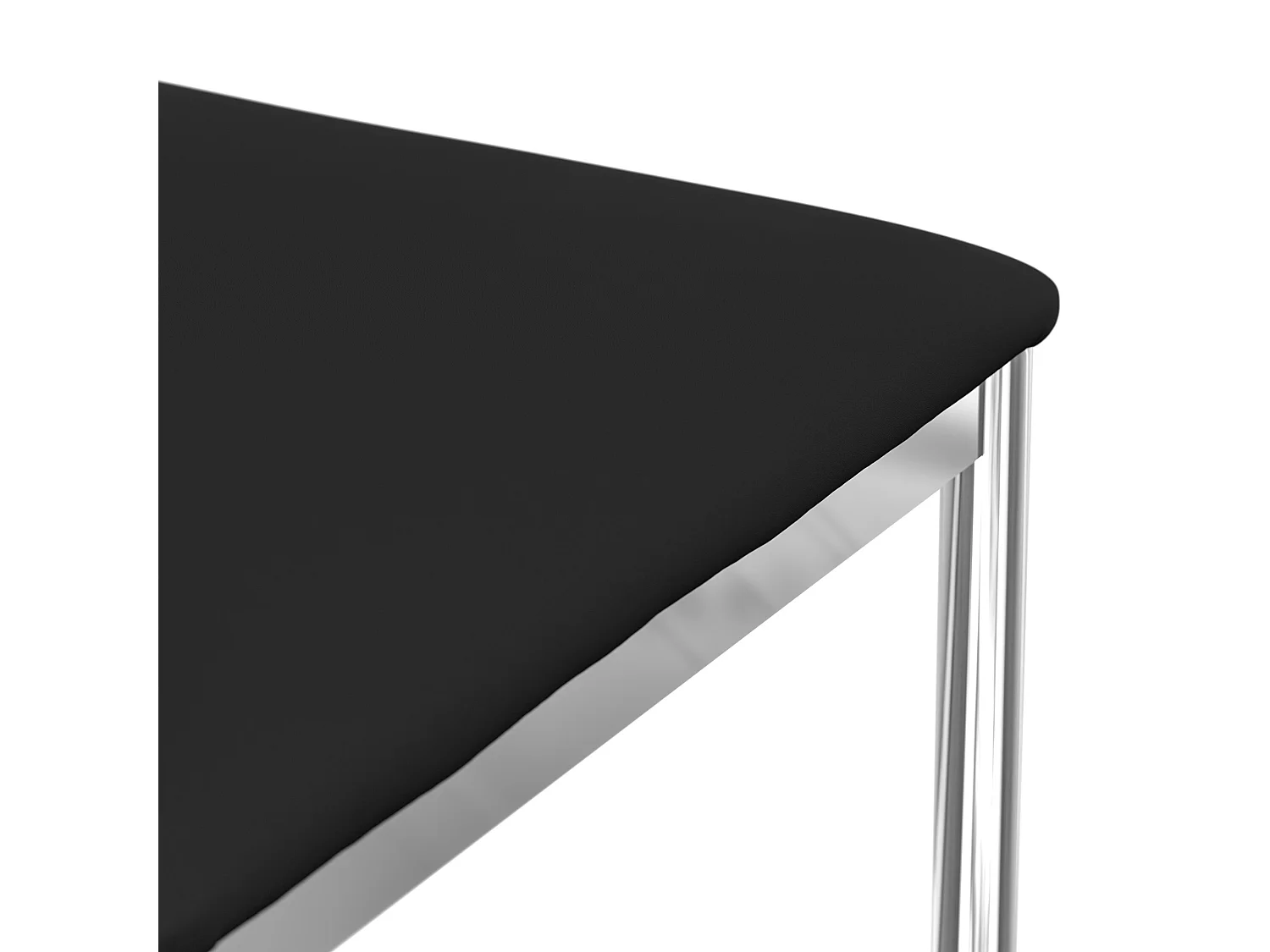 Set Of 2 Monza Faux Leather Dining Chair Modern Padded Seat Chrome Legs Kitchen
