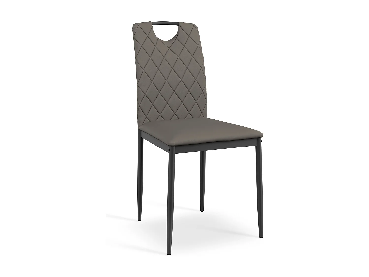 Set Of 2 Monza Faux Leather Dining Chair Modern Padded Seat Metal Legs Kitchen