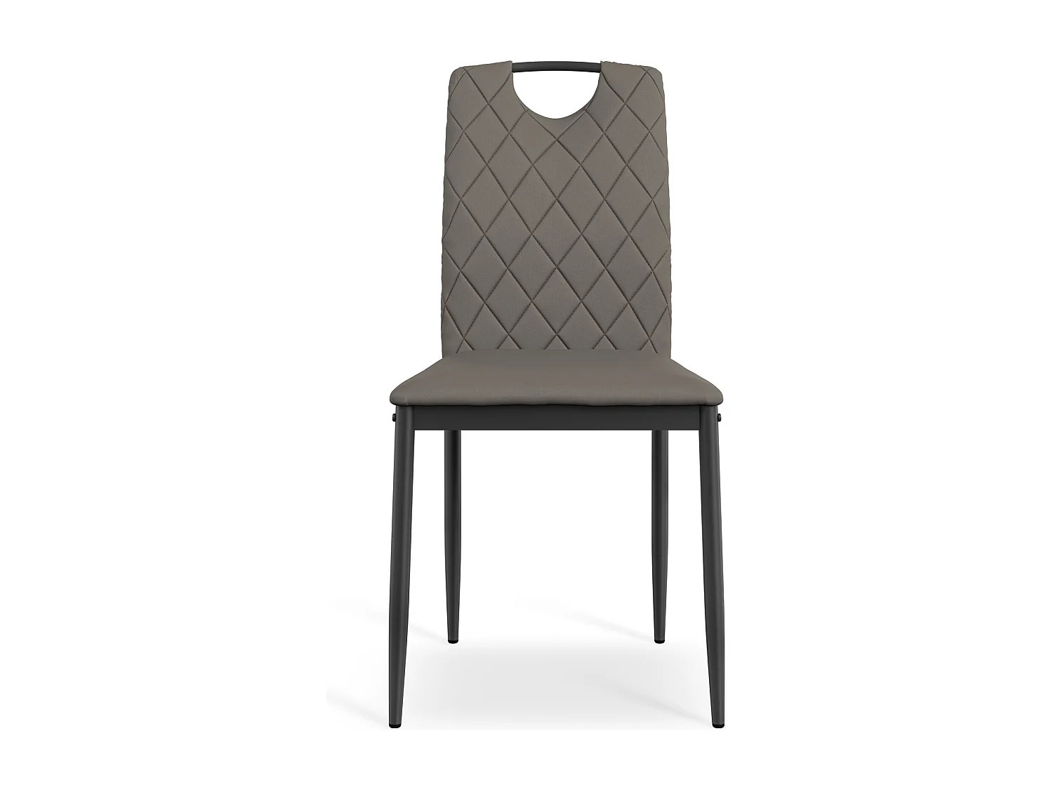 Set Of 2 Monza Faux Leather Dining Chair Modern Padded Seat Metal Legs Kitchen