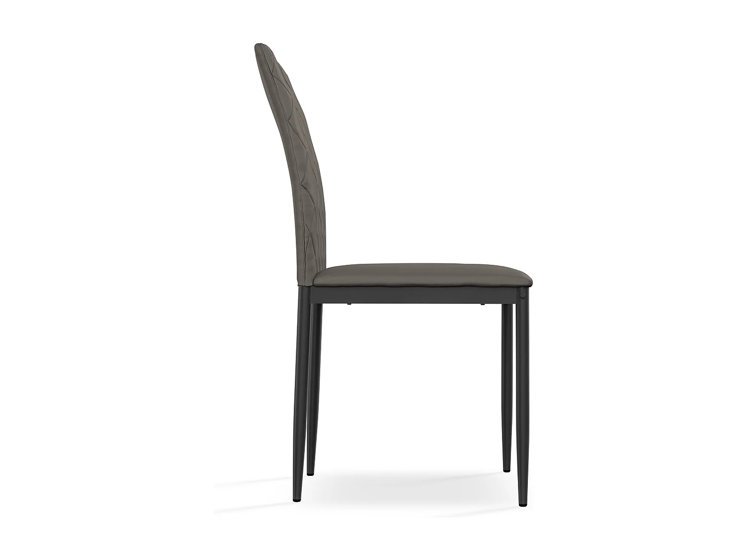 Set Of 2 Monza Faux Leather Dining Chair Modern Padded Seat Metal Legs Kitchen