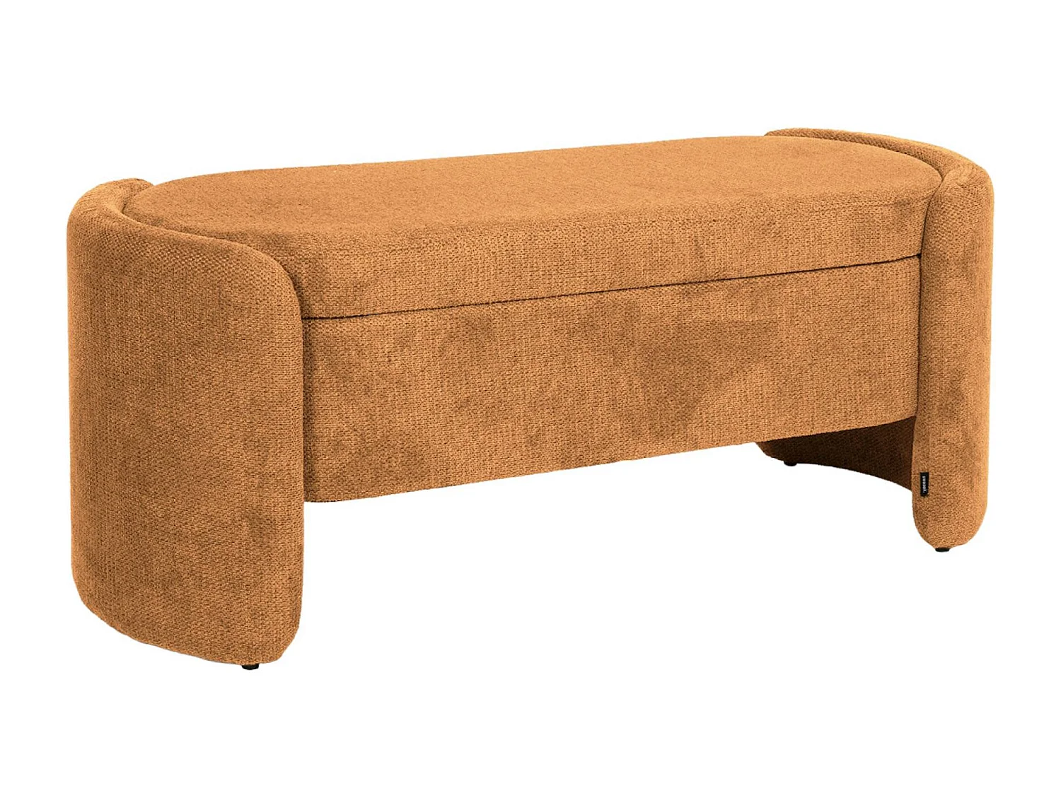 Panca contenitore, fondo letto contemporaneo in tessuto, ruggine