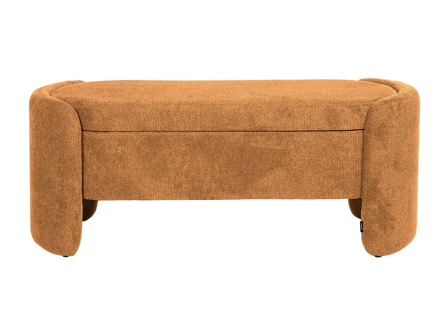 Panca contenitore, fondo letto contemporaneo in tessuto, ruggine