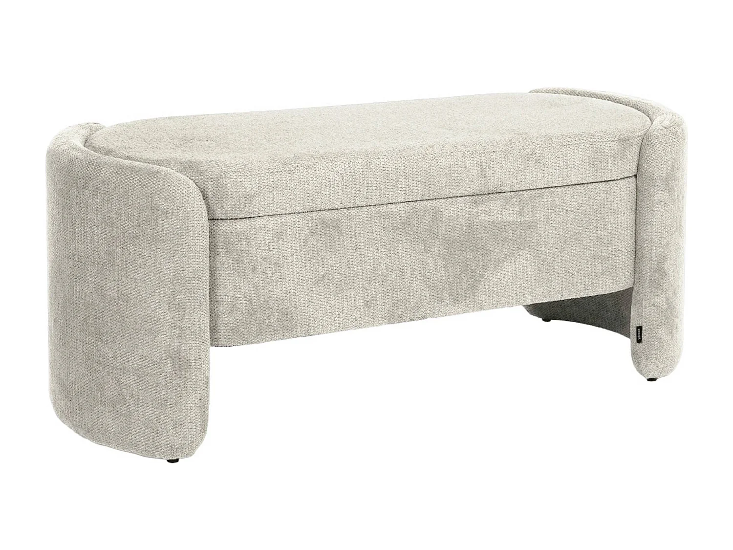 Banco baúl, pie de cama contemporáneo de tela simple gris claro