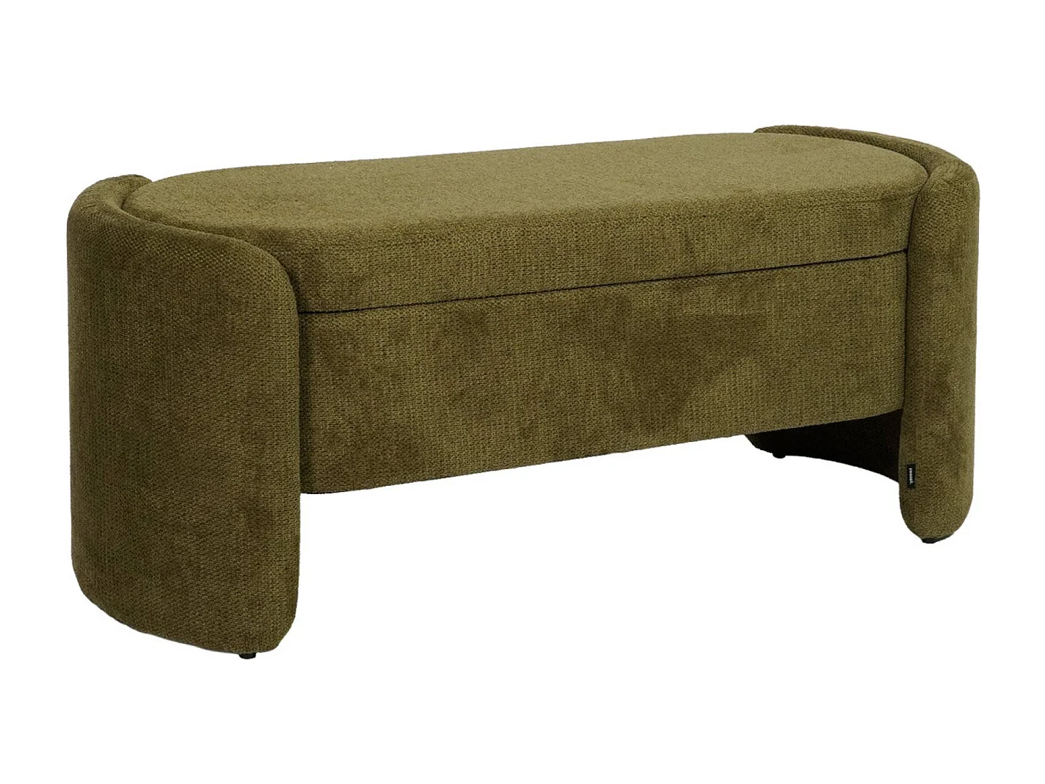 Banco baúl, pie de cama contemporáneo de tela simple verde kaki