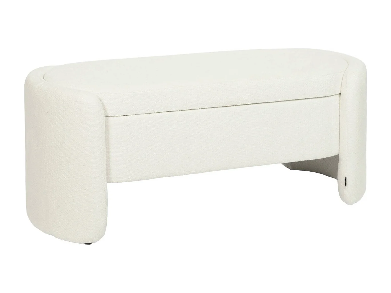 Banco baúl, pie de cama contemporáneo de tela simple blanco