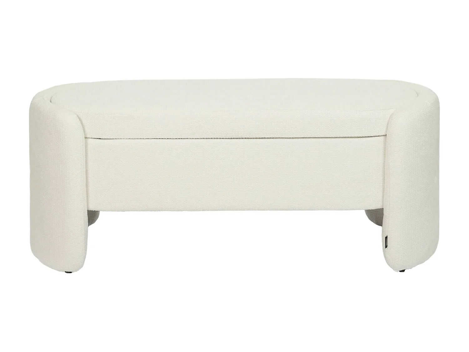 Banco baúl, pie de cama contemporáneo de tela simple blanco
