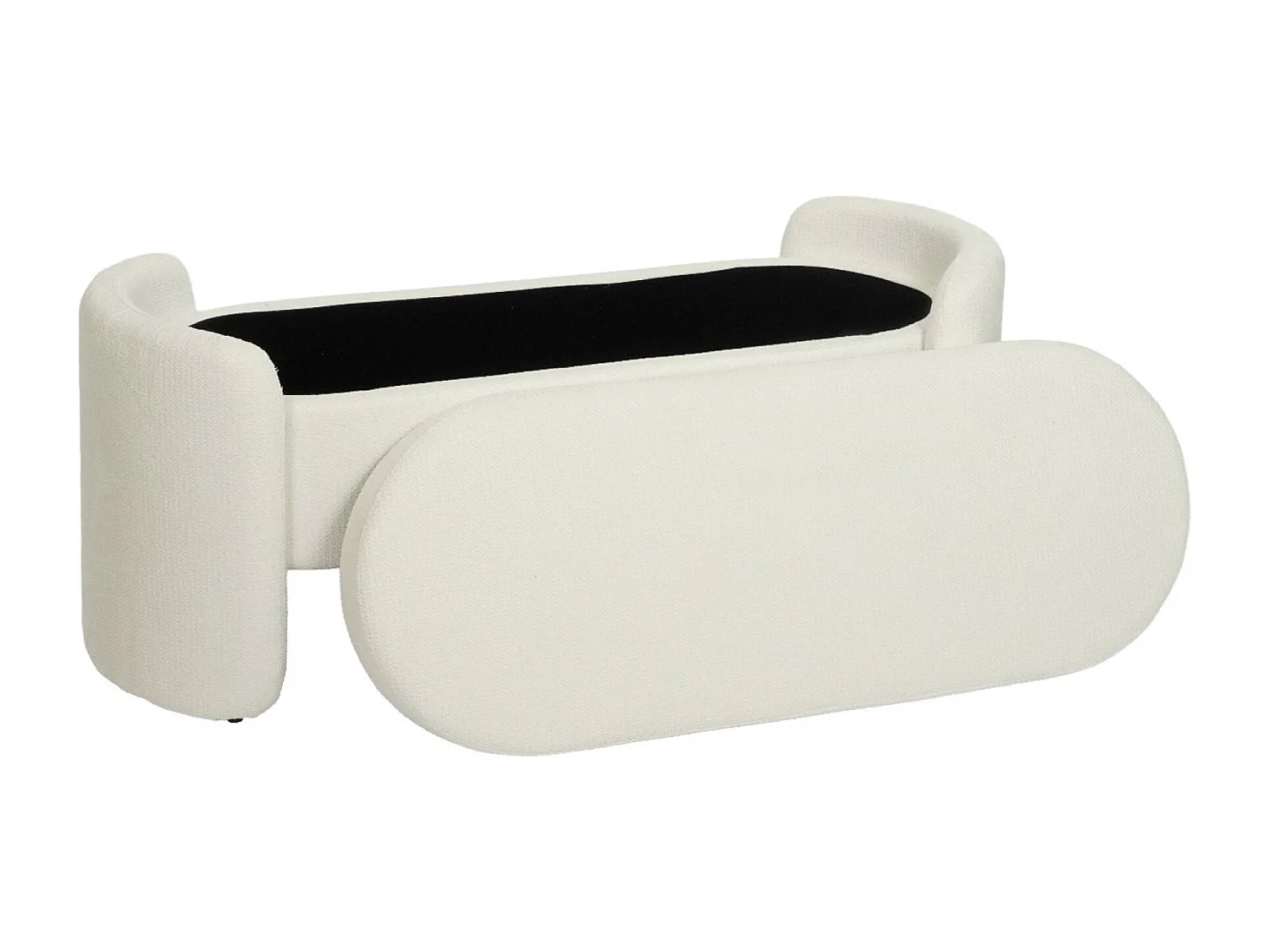 Banco baúl, pie de cama contemporáneo de tela simple blanco