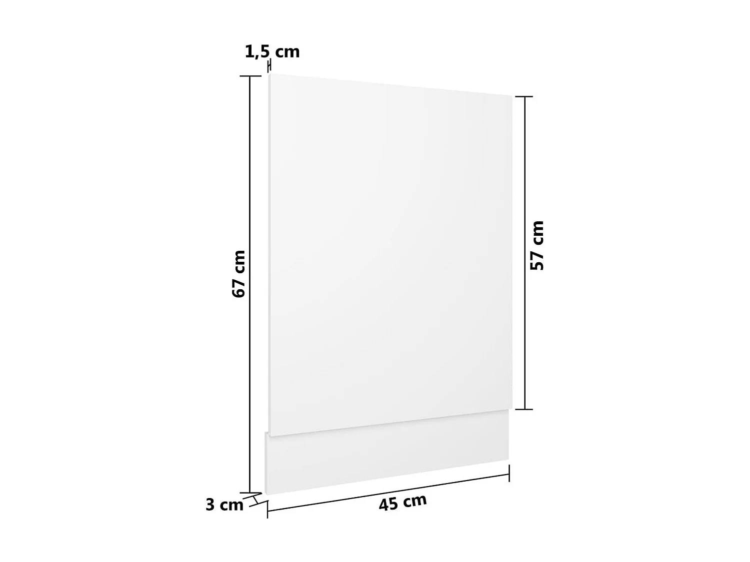 Panneau de lave-vaisselle Blanc 45x3x67