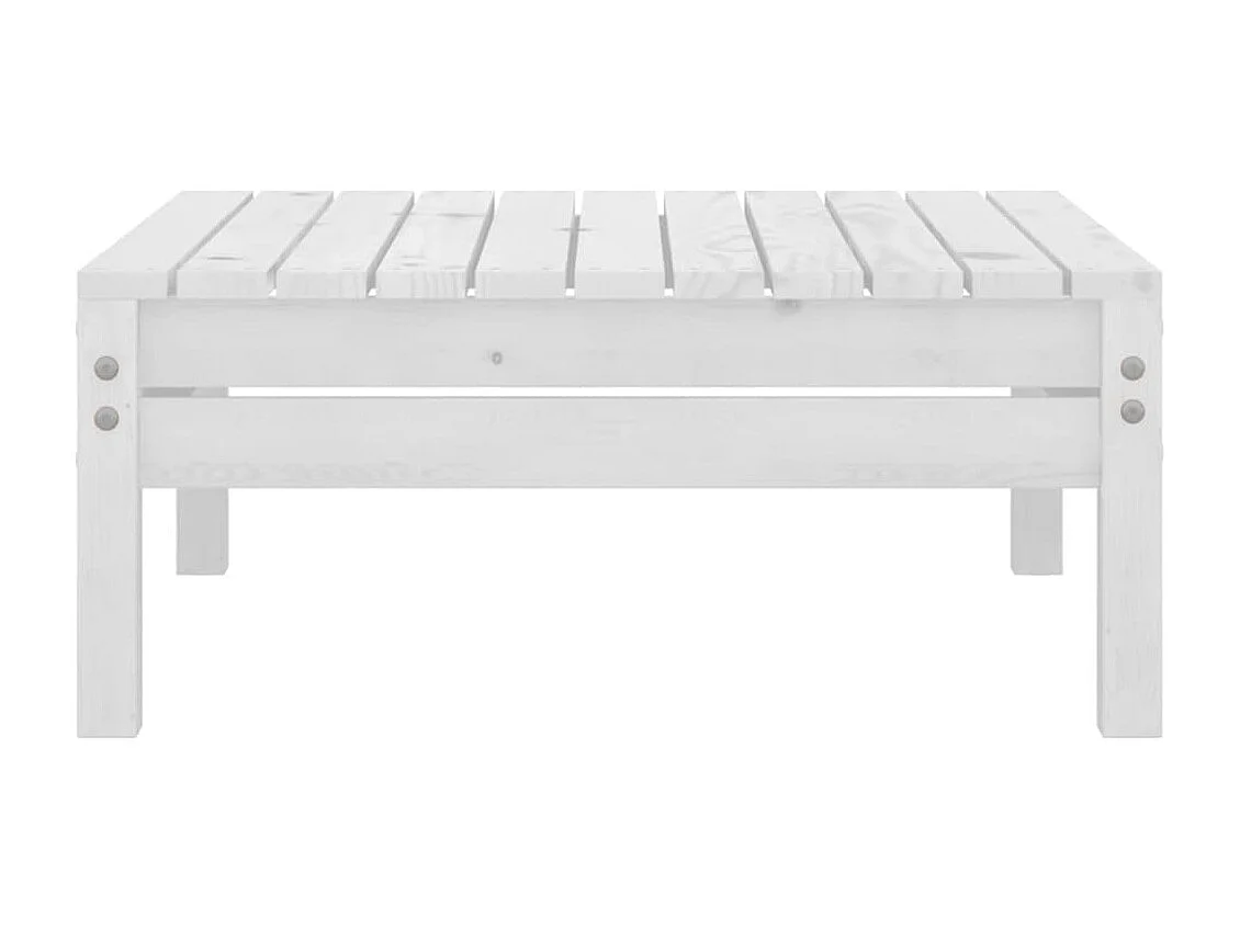 Salon de jardin 9 pc Blanc Bois de pin massif 34