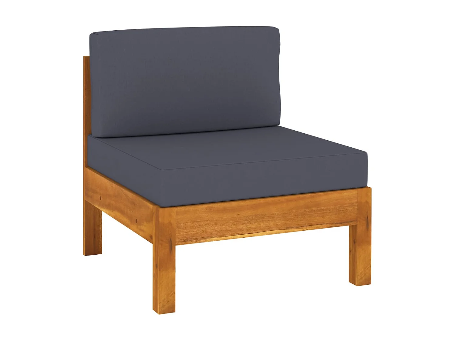 Salon de jardin 7 pc avec coussin gris foncé Bois d'acacia