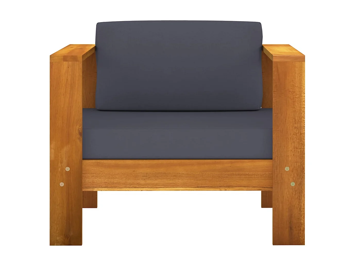 Salon de jardin 7 pc avec coussin gris foncé Bois d'acacia