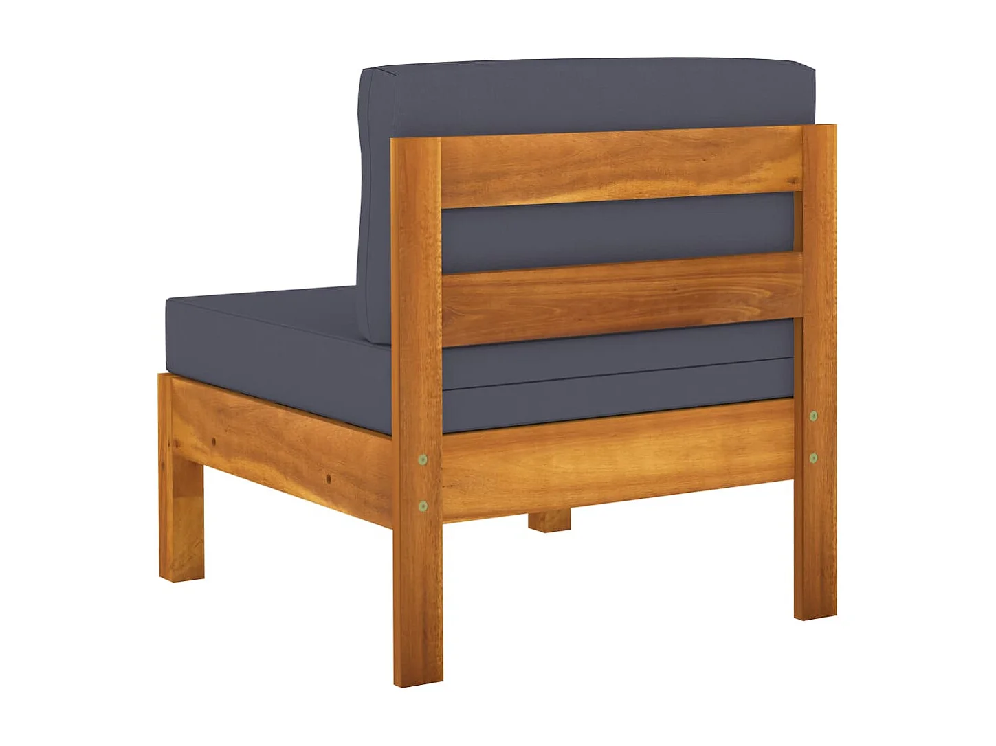 Salon de jardin 7 pc avec coussin gris foncé Bois d'acacia