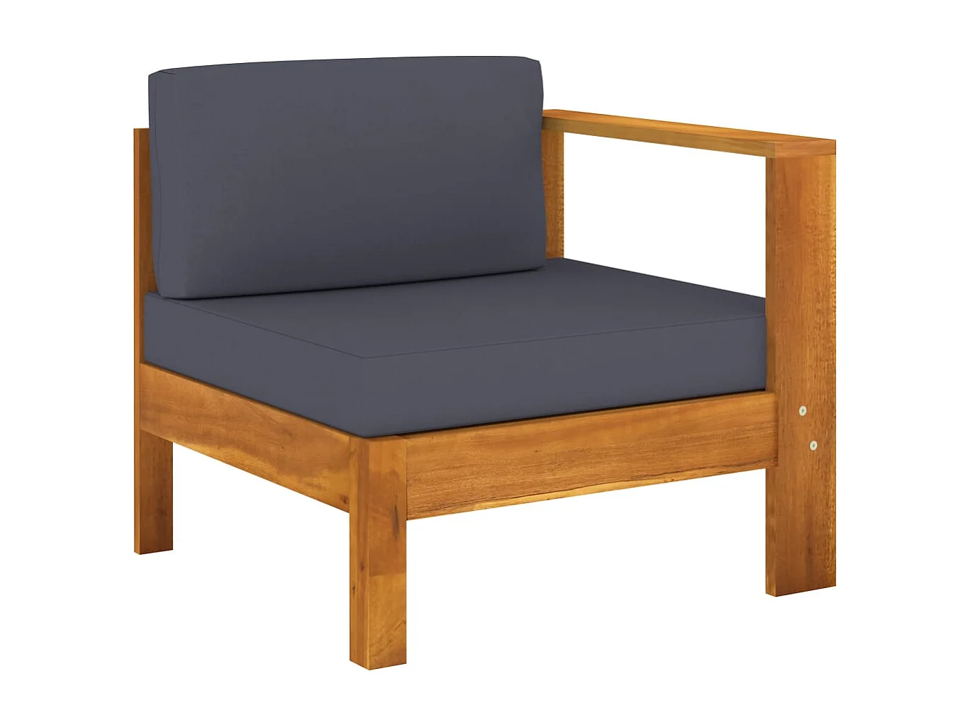Salon de jardin 7 pc avec coussin gris foncé Bois d'acacia