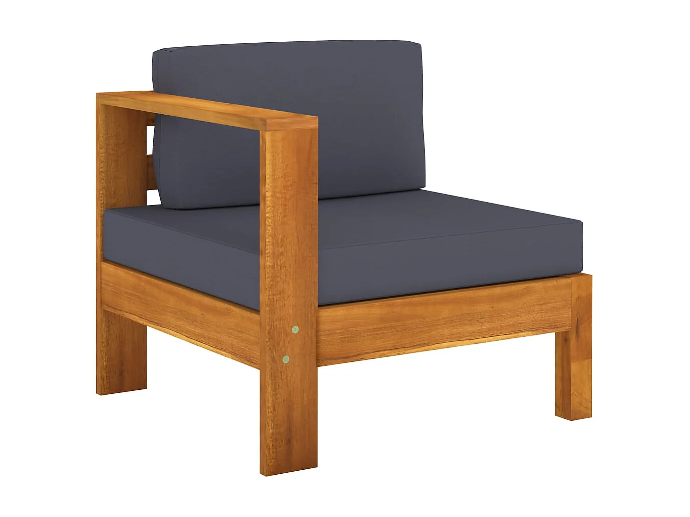 Salon de jardin 7 pc avec coussin gris foncé Bois d'acacia