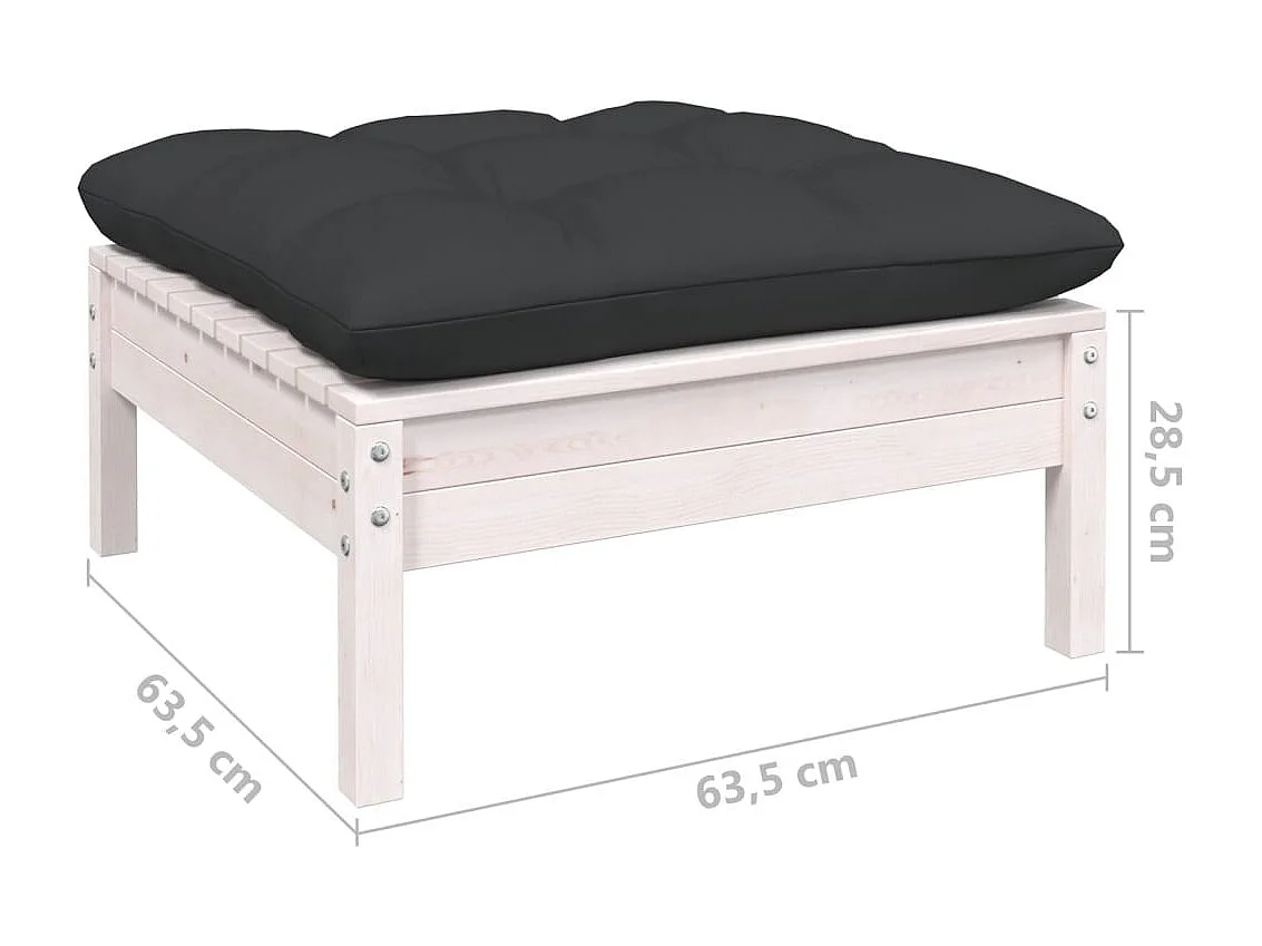Salon de jardin 8 pc avec coussin Bois de pin massif
