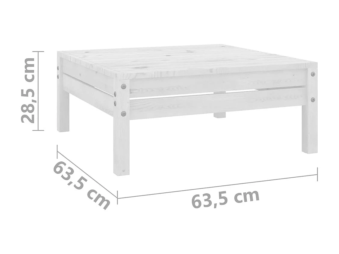 Salon de jardin 7 pc Bois de pin massif Blanc 2