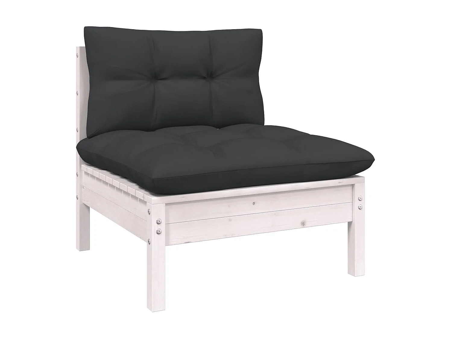Salon de jardin 6 pc avec coussin Bois de pin massif