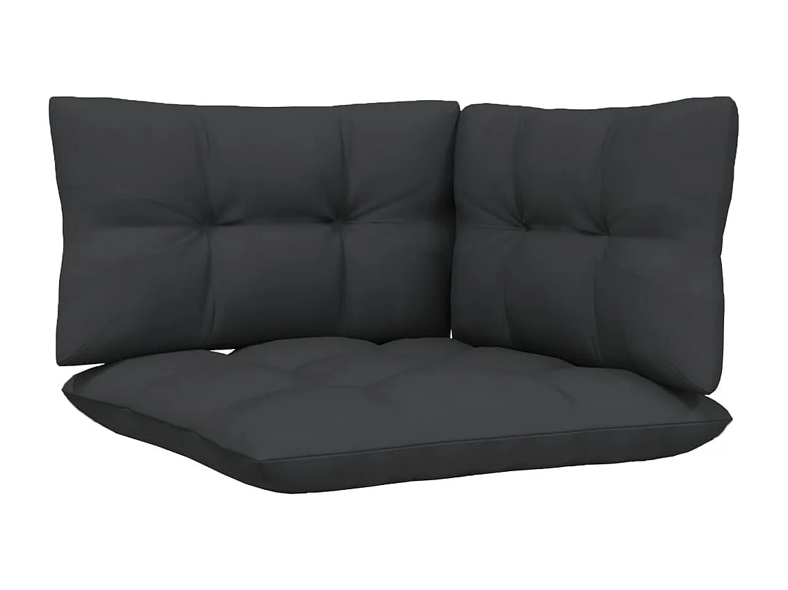 Salon de jardin 4 pc avec coussin anthracite Bois de pin