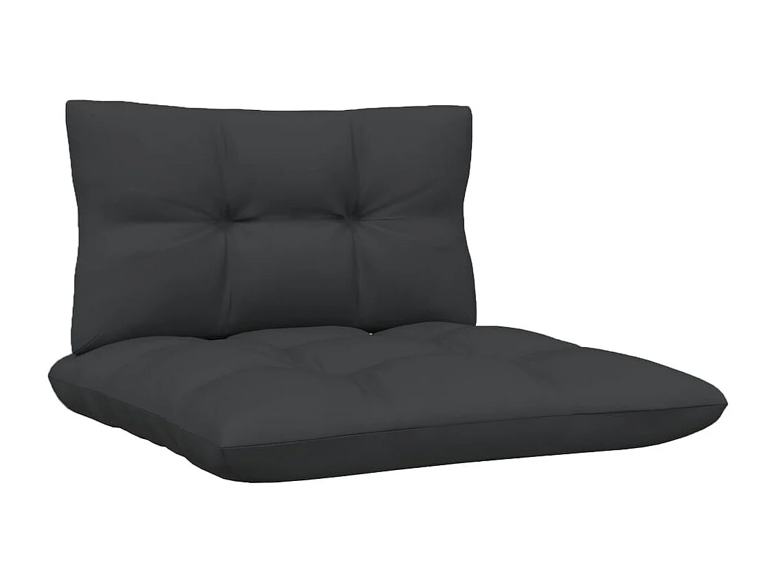 Salon de jardin 4 pc avec coussin anthracite Bois de pin