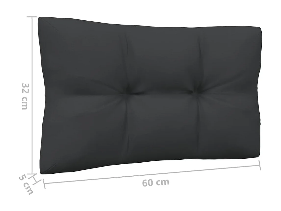 Salon de jardin 4 pc avec coussin anthracite Bois de pin