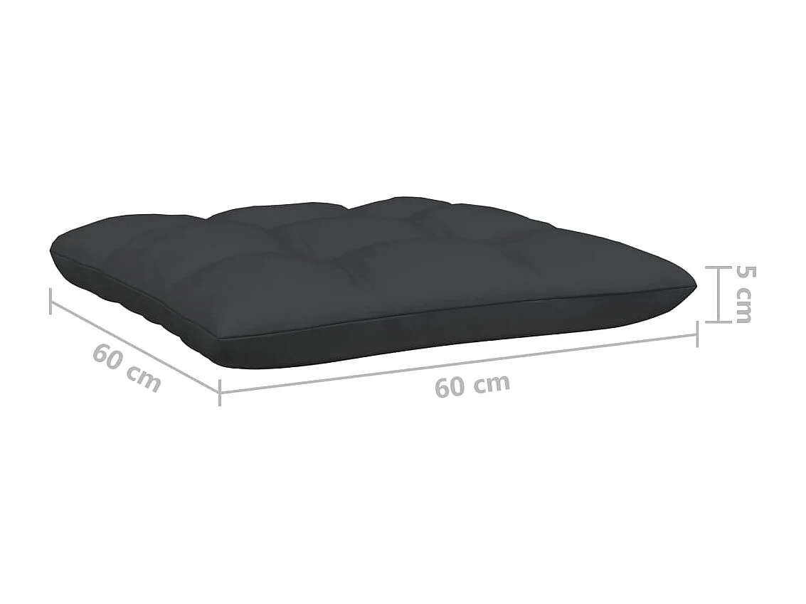 Salon de jardin 4 pc avec coussin anthracite Bois de pin