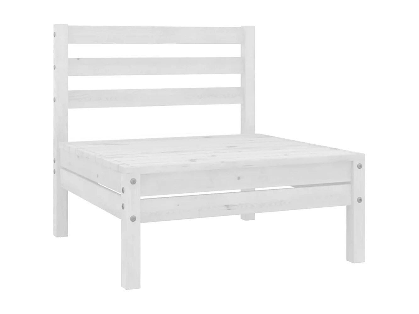 Salon de jardin 11 pc Bois de pin massif Blanc