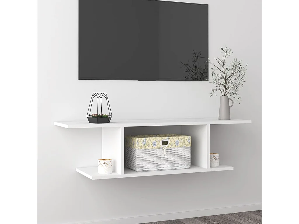 Meuble TV mural Blanc 103x30x26,5