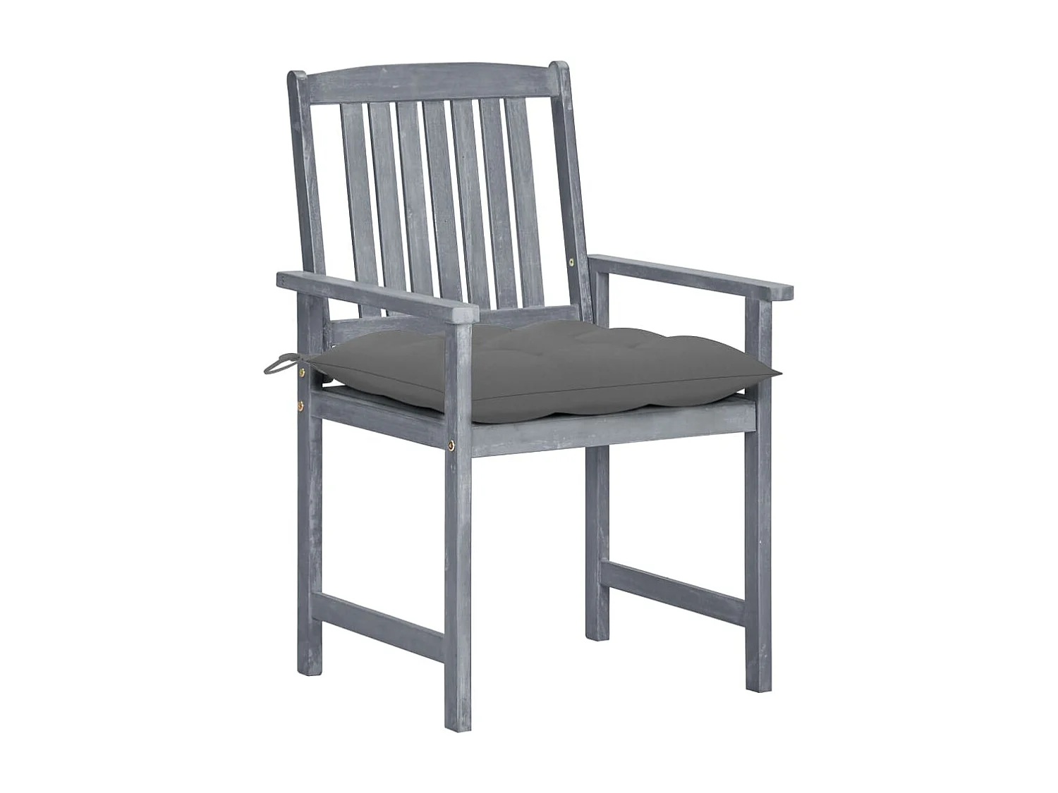 Chaise de jardin avec coussin 8 pc Bois d'acacia solide Gris 19