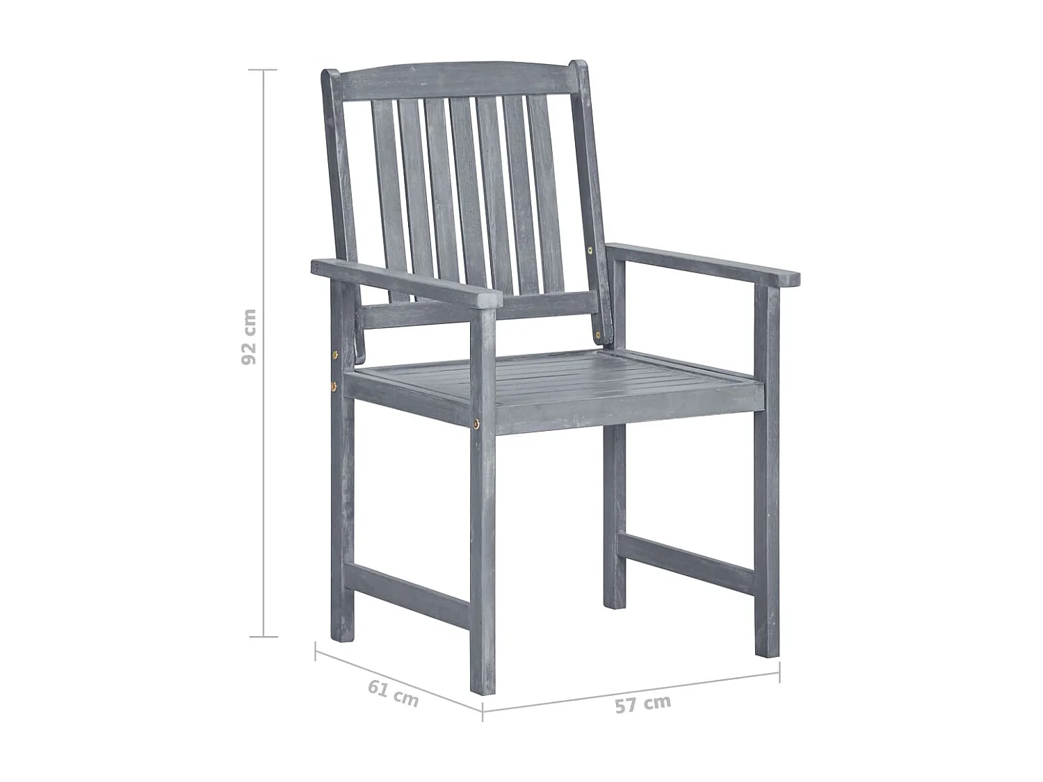 Chaise de jardin avec coussin 8 pc Bois d'acacia solide Gris 19
