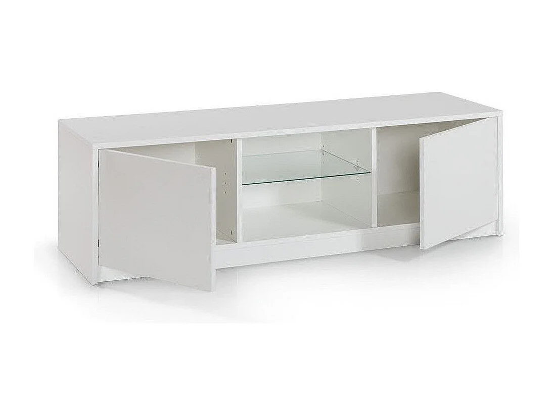 Meuble TV suspendu 2 porte bois mélaminé blanc Narea L 150cm