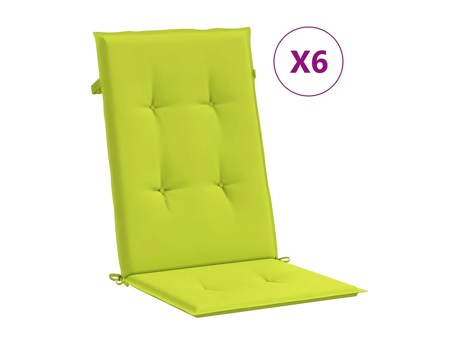 Chaise de jardin inclinable et coussin lot de 6 bois teck