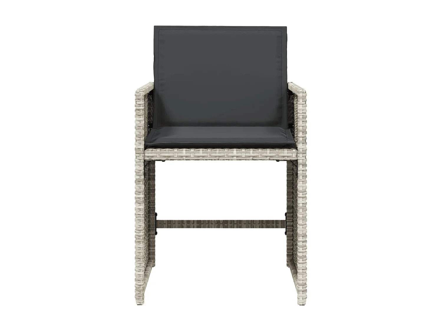 Chaise de jardin avec coussin 4 pc gris clair résine tressée