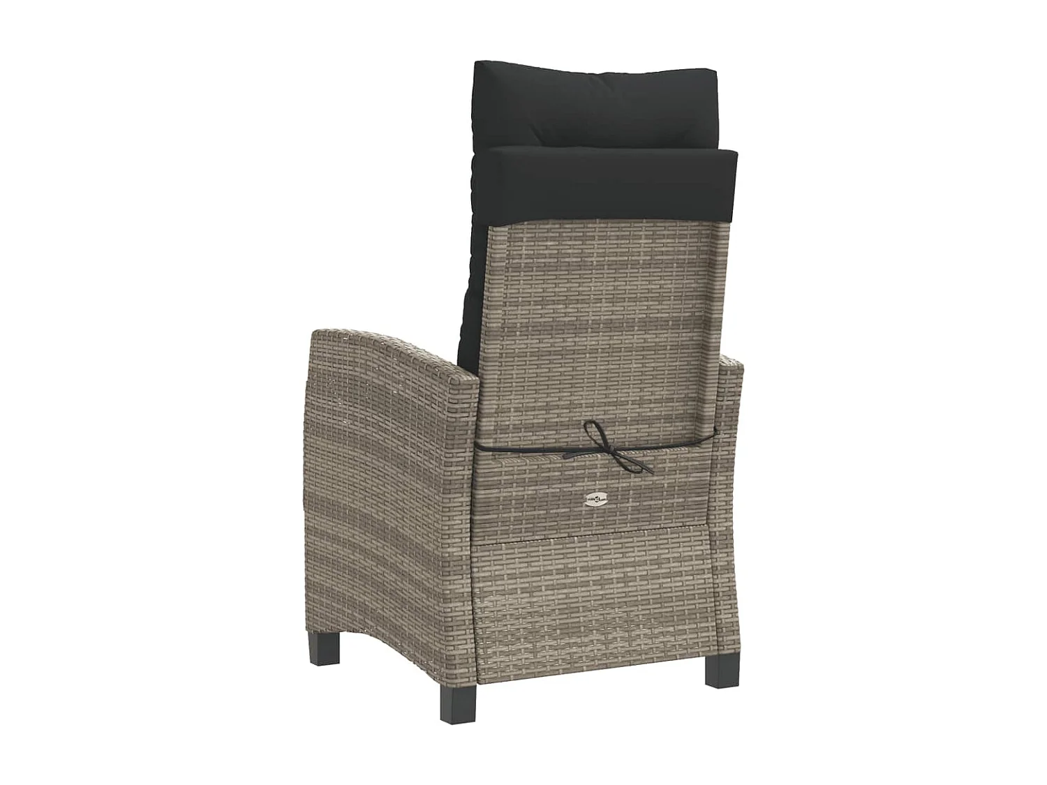Chaise inclinable de jardin lot de 2 et coussin gris rotin