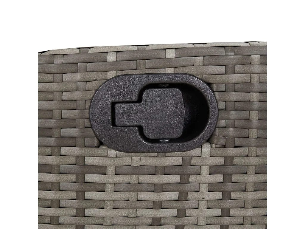 Chaise inclinable de jardin lot de 2 et coussin gris rotin