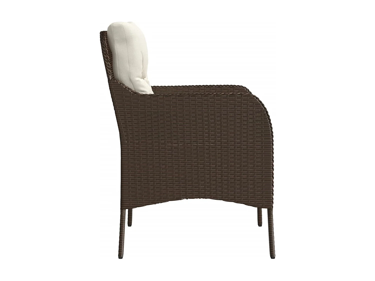 Chaise de jardin avec coussin lot de 2 marron résine tressée