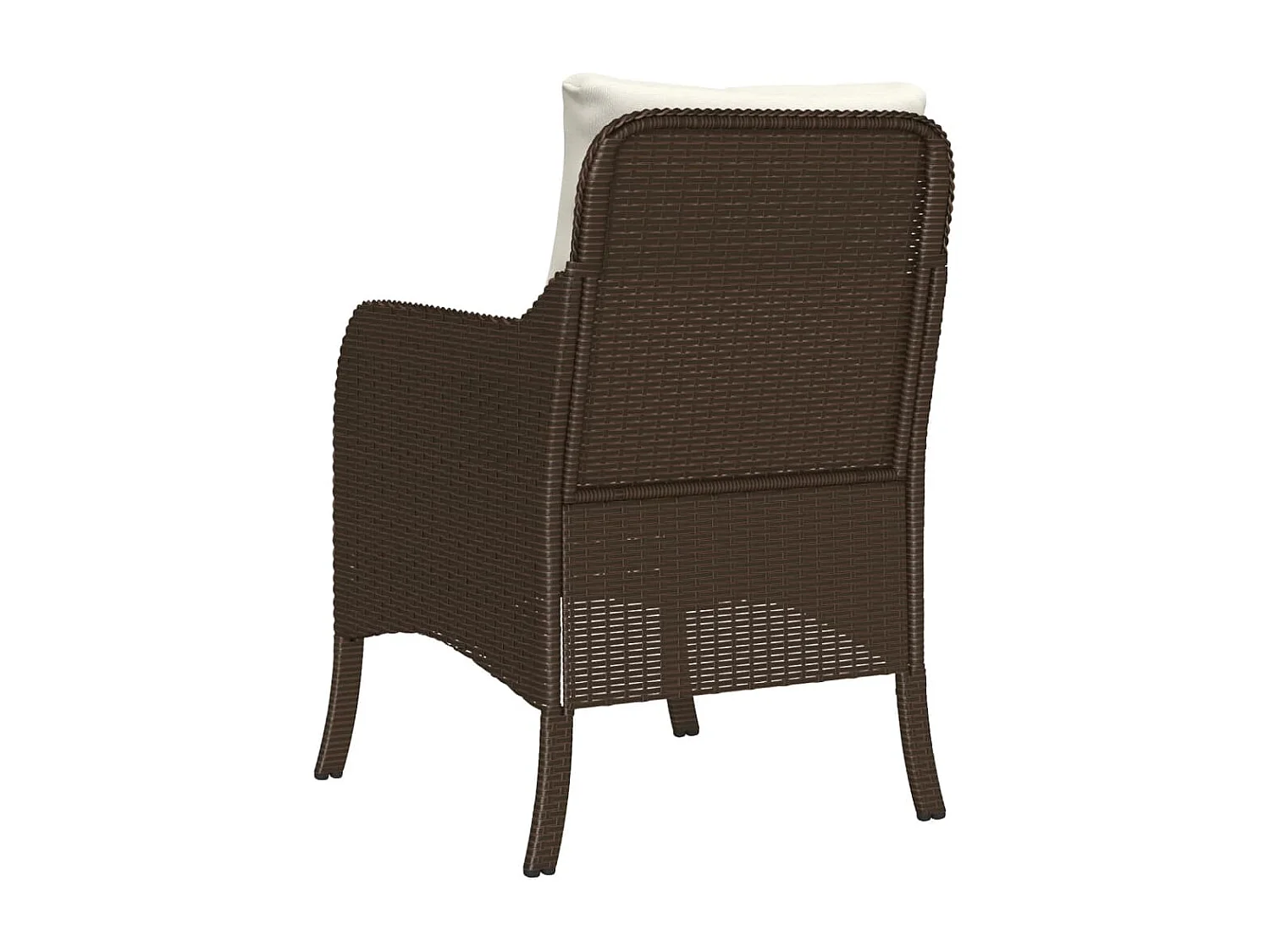 Chaise de jardin avec coussin lot de 2 marron résine tressée