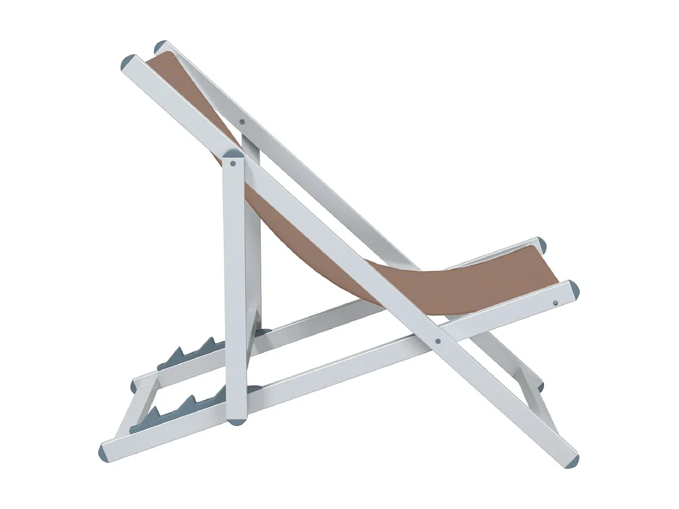 Chaise de plage pliante 2 pc marron aluminium et textilène