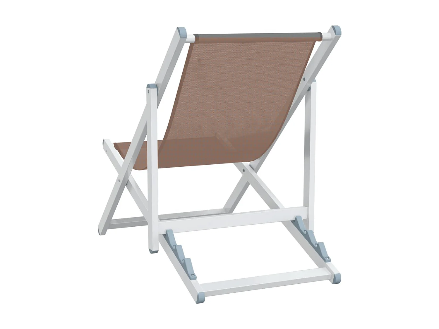 Chaise de plage pliante 2 pc marron aluminium et textilène