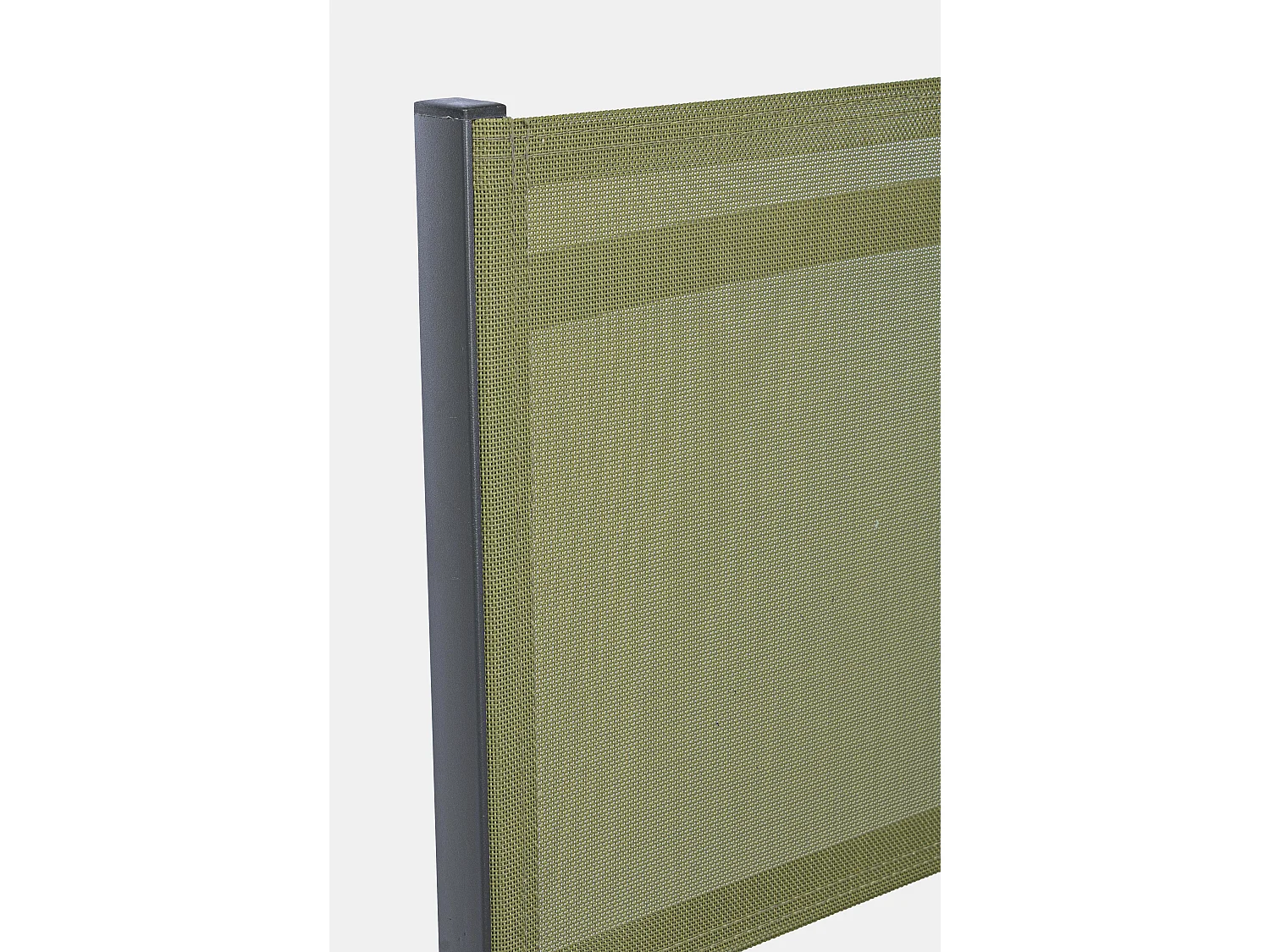 Lot de 4 chaises pliantes ELIN – Aluminium & textilène-Vert kaki