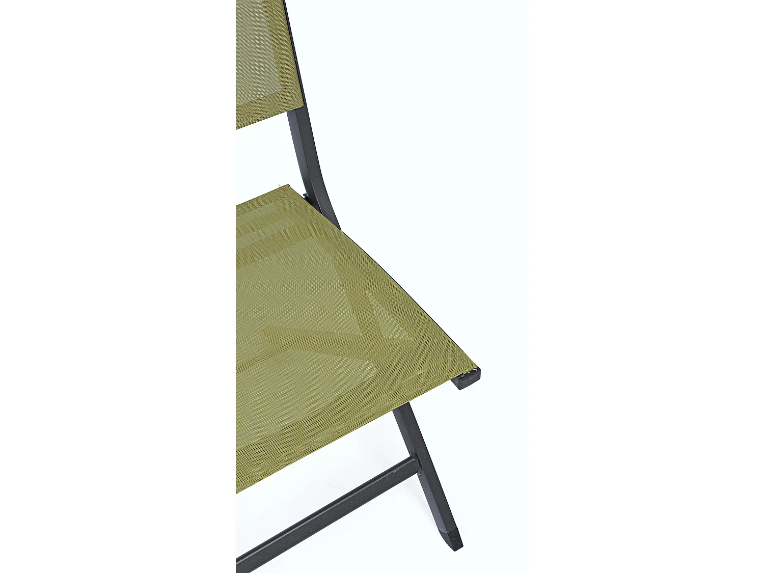 Lot de 4 chaises pliantes ELIN – Aluminium & textilène-Vert kaki