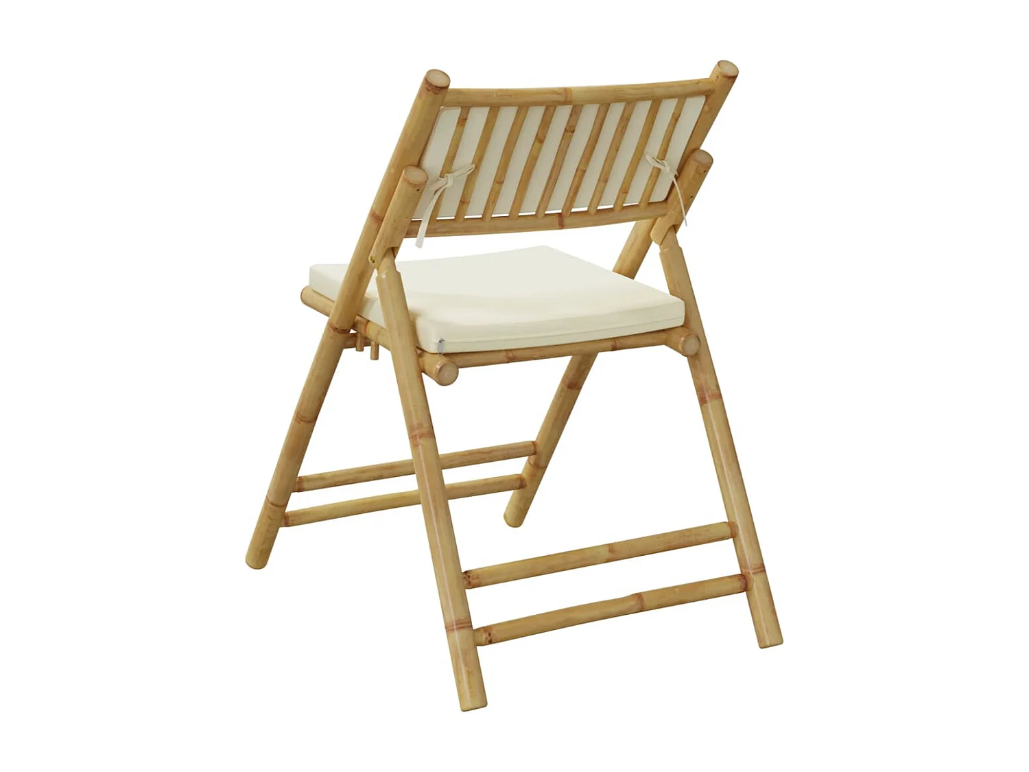 Chaise de bistro pliante lot de 6 et coussin blanc crème